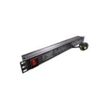 6-Way 1U 19-inch Horizontal Rackmount PDU W Surge Protection