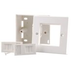 CAT5e RJ45 Single Gang Network 2-Outlet Kit Flat Euro (32mm Deep)