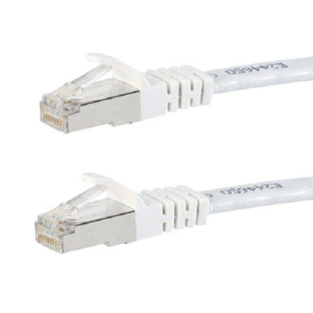 White Flat 0.5m CAT7 Ethernet Patch Cable