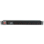 6-Way 1U 19-inch Horizontal Rackmount PDU W/ Surge Protection
