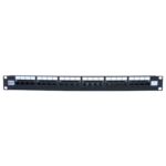 Black CAT6 Unshielded Patch Panel 24-Port 1U Rackmount Vertical Punch