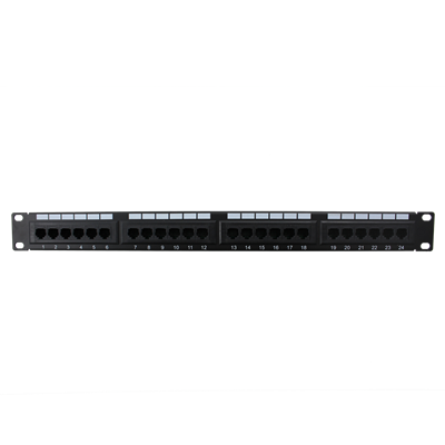 CAT6 Unshielded Patch Panel 24-Port 1U Rackmount Horizontal Punch