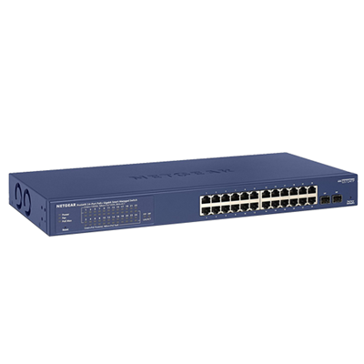 NETGEAR ProSAFE 24-Port Smart Gigabit PoE+ Switch w/ 2 x SFP Ports (190W)