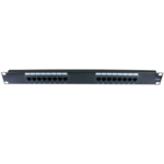 CAT6 Unshielded Patch Panel 16-Port 1U Rackmount Horizontal Punch