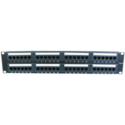 CAT6 Unshielded Patch Panel 48-Port 2U Rackmount Horizontal Punch