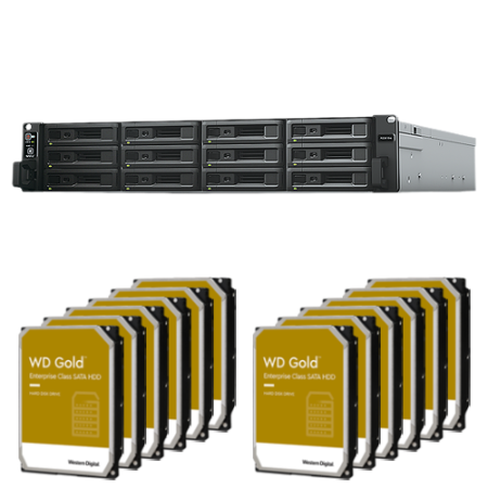 Synology RS3618xs RackStation 12-Bay 48TB Network Storage Populated