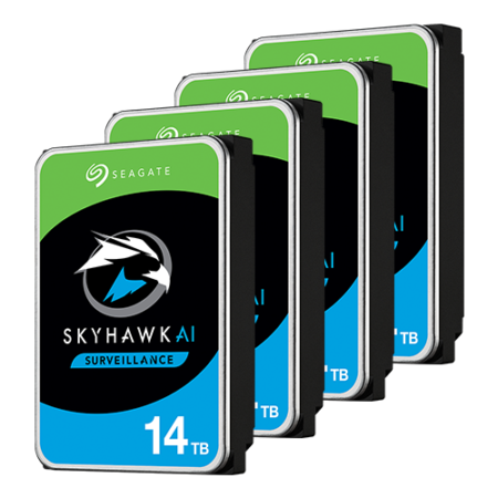 Seagate ST14000VE0008 SkyHawk AI 14TB 4-Pack 3.5 inch SATA Hard Drive