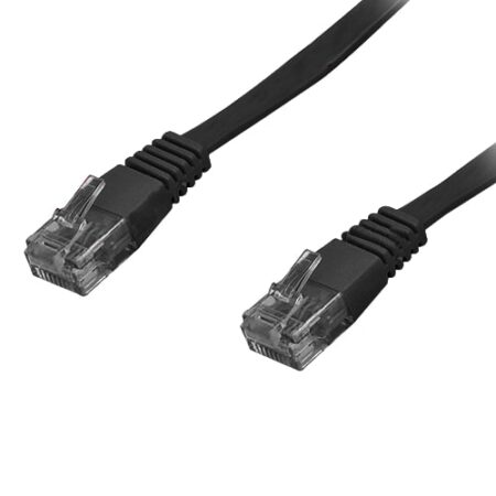 CAT6 Flat Black 0.25m Ethernet Patch Cable