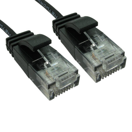 CAT6 Slim Black 1m Ethernet Patch Cable
