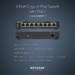 NETGEAR GS308EP Plus Desktop PoE+ 8 Port Gigabit Switch