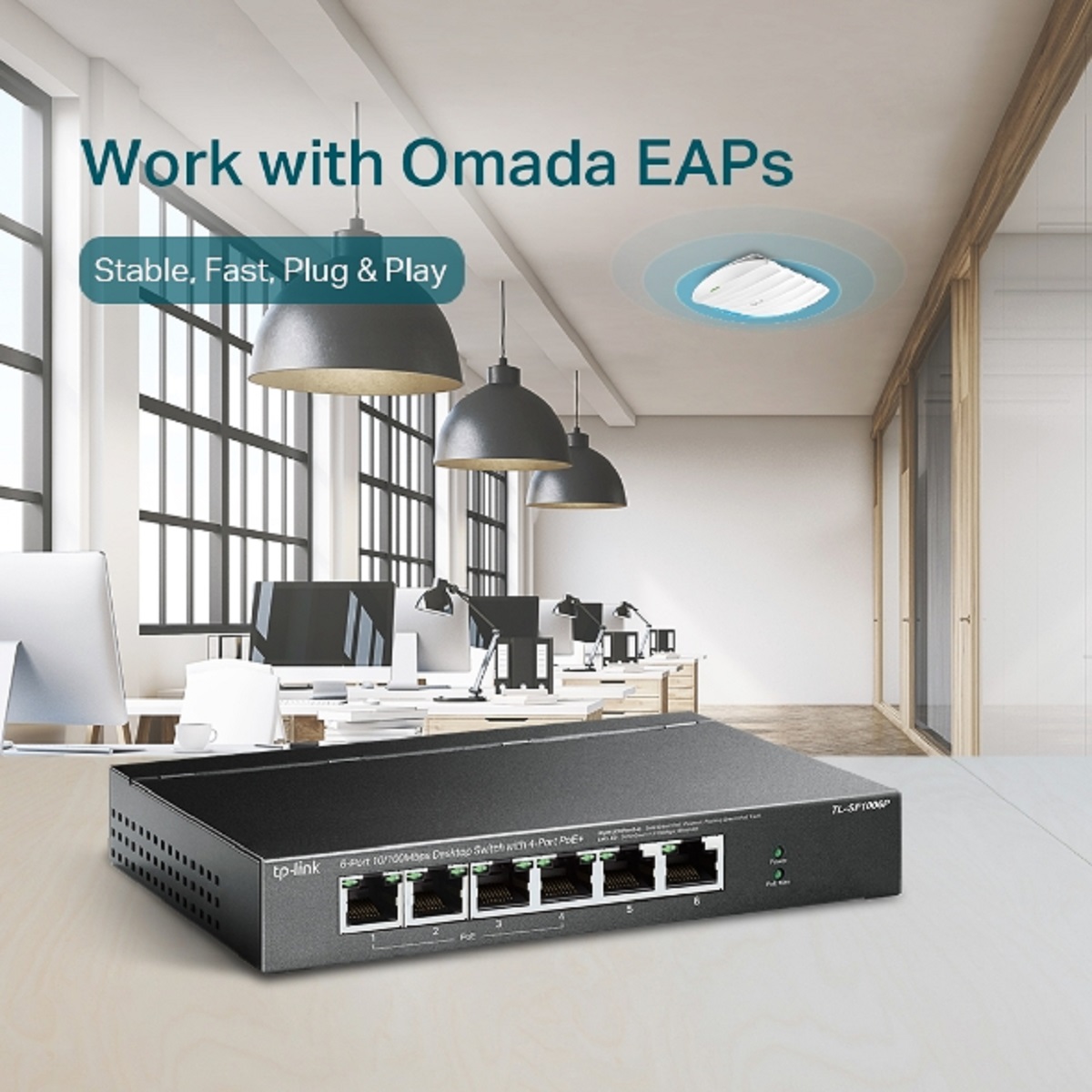 TP-Link TL-SF1006P 6 Port Unmanaged PoE+ Ethernet Switch